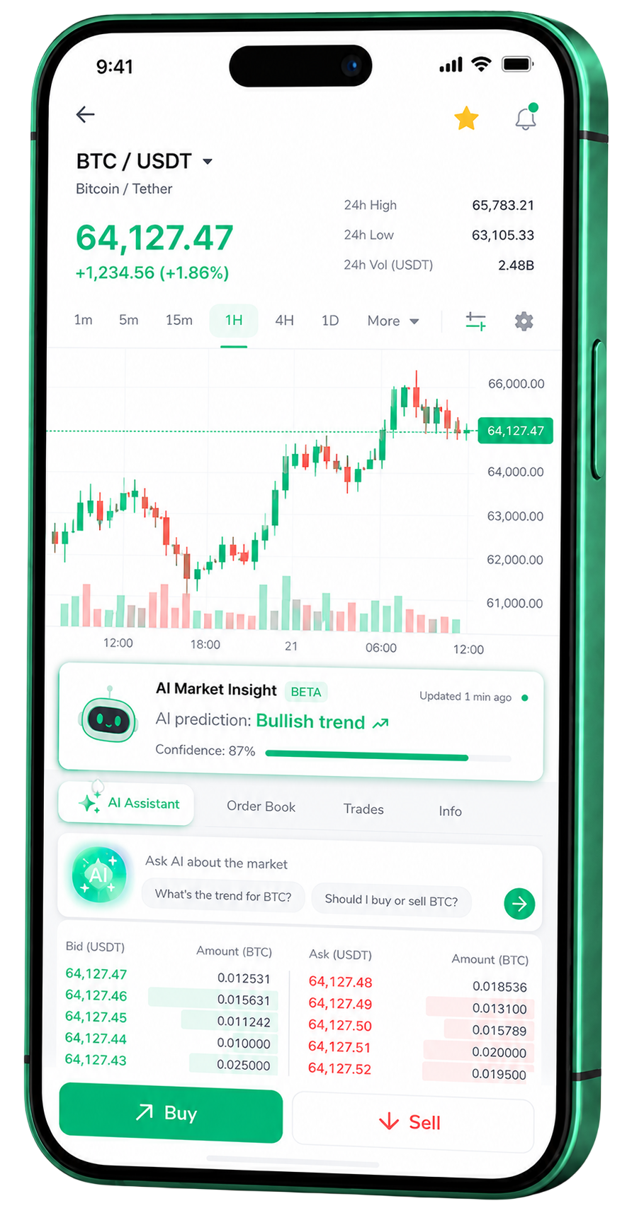 Application mobile de trading Cumbre Valterise fonctionnant sur un smartphone